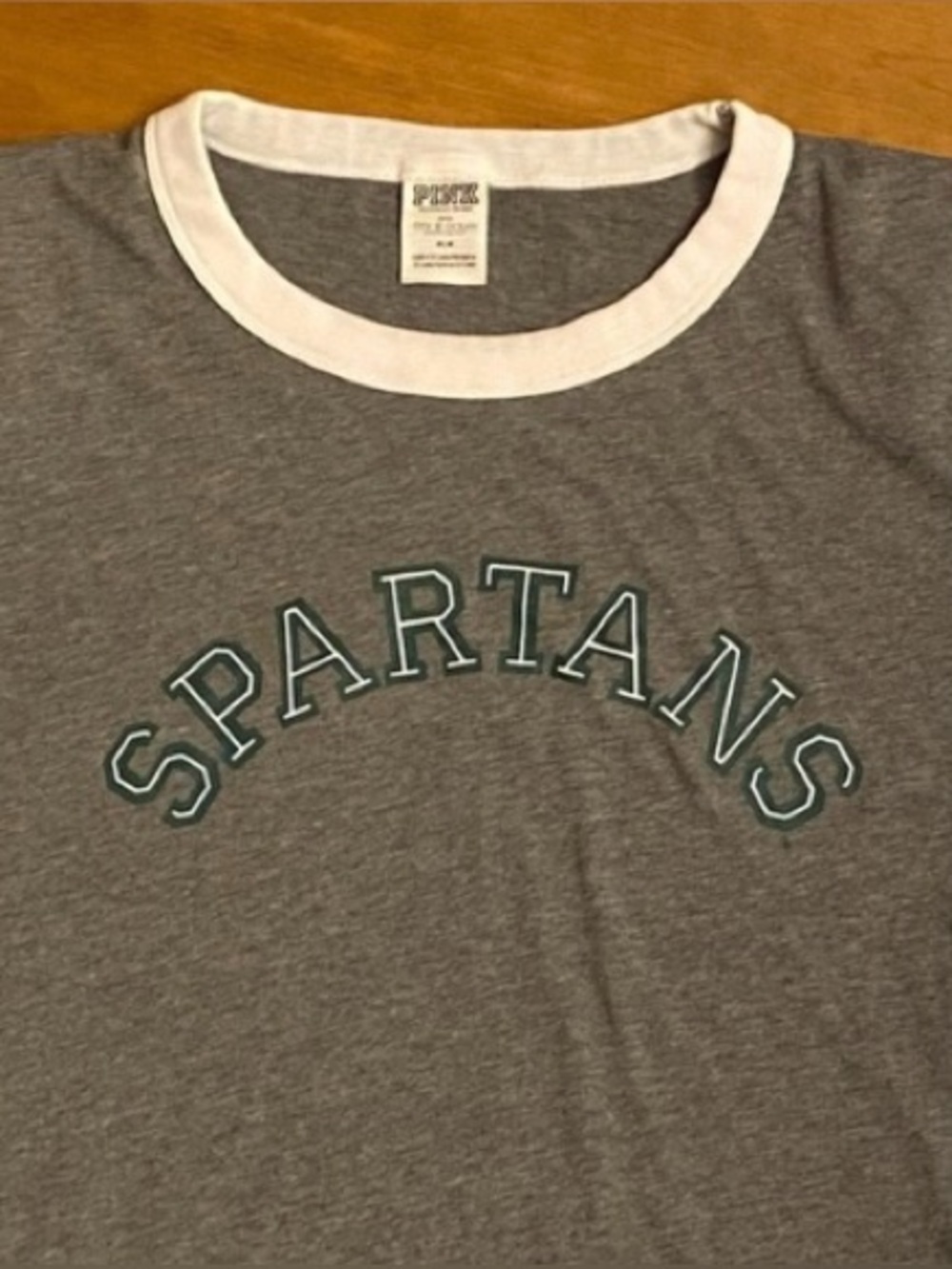 PINK MSU 'Spartans' Game Day Ringer Tee
